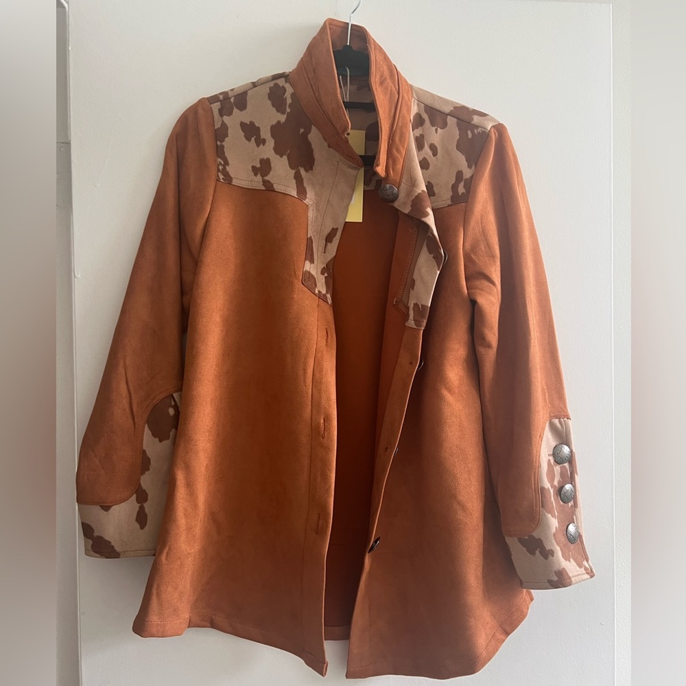 NWT cowhide button up jacket